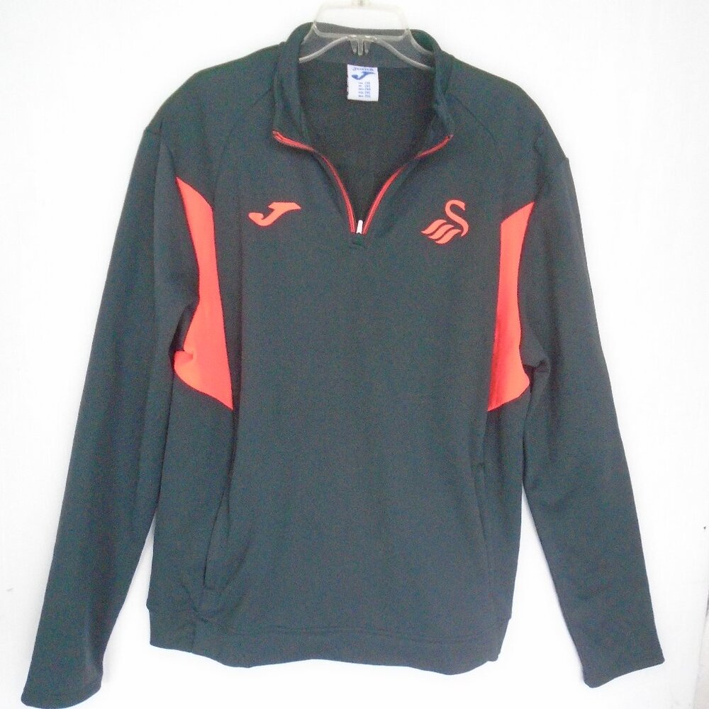 Swansea City Football Club Men's 1/4 Zip Joma Track Jacket Size 2XL Black/Red